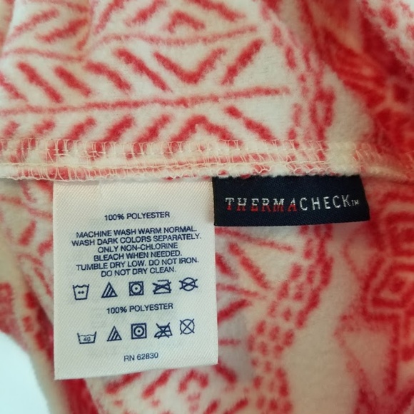 SOLD⭐⭐Land's End red white fleece sweater sm - Picture 4 of 4